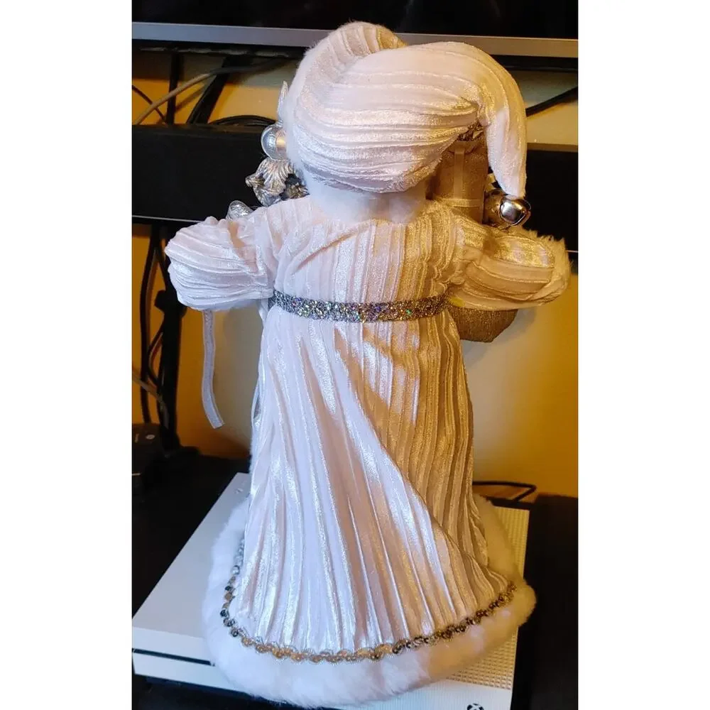 Old World Santa Father Christmas White Tree Topper or Decor 15